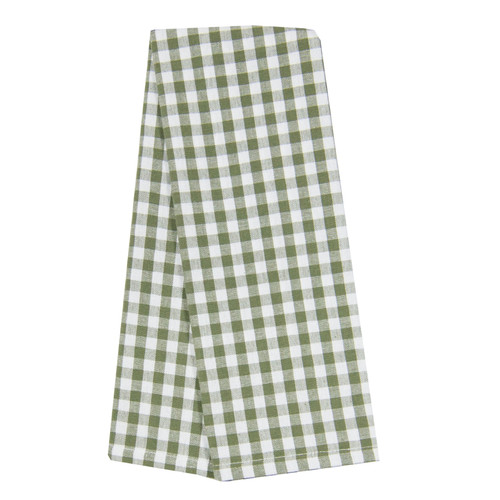 TEA TOWEL SM CHK SAGE WHT PK OF 6 EA