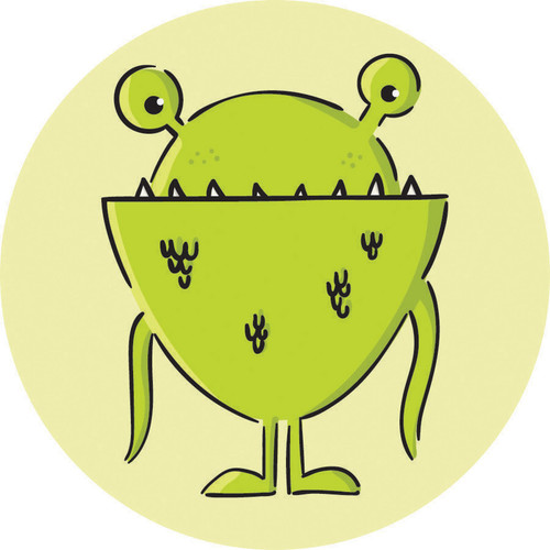 AD FAB 3" KID MONSTERS SMILEY PK OF 12 EA