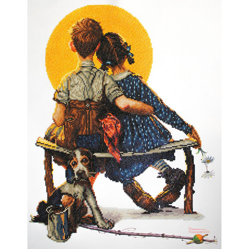 N ROCKWELL BOY & GIRL GAZING AT MOON DIAMOND PAINTING KIT