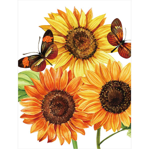 SUNFLOWERS & BUTTERFLIES - INTERMED DIAMOND PAINTING KIT