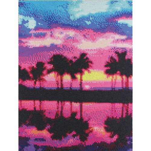 PALM TREE SUNSET - INTERMEDIAT DIAMOND PAINTING KIT