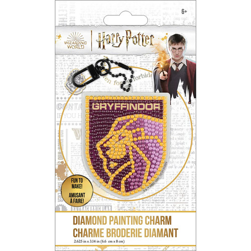 HP GRYFFINDOR CREST DIAMOND PNTG KEY CHAIN KIT PK OF 6 EA