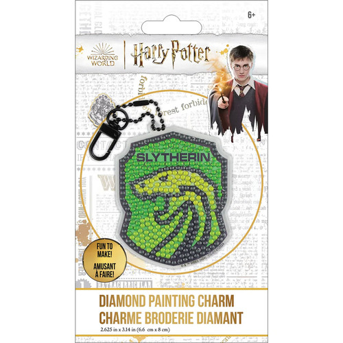 HP SLYTHERIN CREST DIAMOND PNTG KEY CHAIN KIT PK OF 6 EA