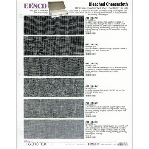 COLOR CARD CHEESECLOTH BLEACHED