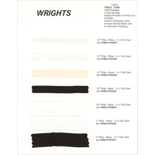 COLOR CARD TWILL TAPE