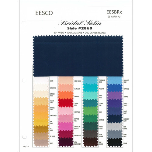 COLOR CARD EESCO BRIDAL SATIN