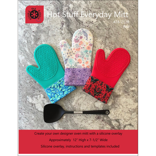 PATTERN HOT STUFF MITT RED WITH SILICONE MITT OVERLAY