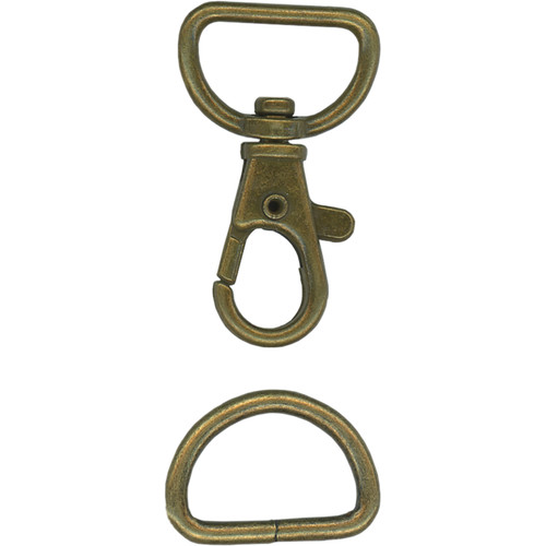 SWIVEL HOOK &D RING .75" BRASS PK OF 6 EA