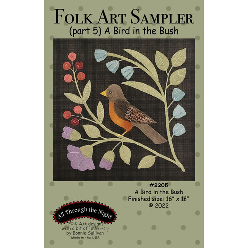 B-O-M PATTERN FOLK ART SAMPLER PART 5 A BIRD IN THE BUSH