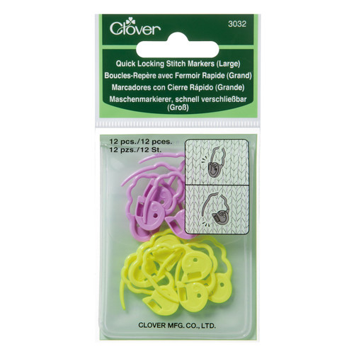 STITCH MARKERS QK LOCK LG 12ct PK OF 3 EA