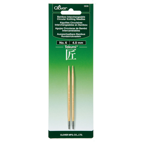 KNIT NEEDLES INTERCH CIR sz6 BAMBOO