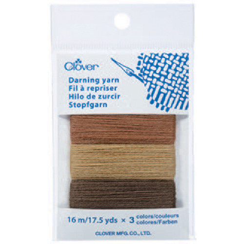 DARNING YARN 3 COLORS 17.5YD BROWN