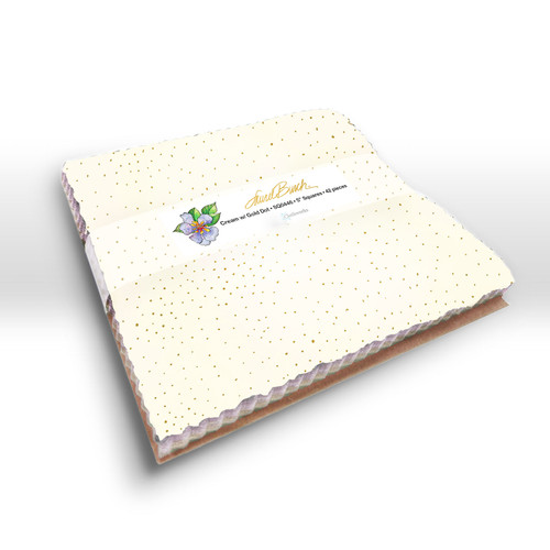 SQUARES 10" LB BASIC DOT MET CREAM/GOLD (42) PK OF 4 EA