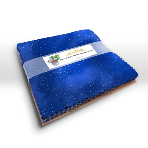 SQUARES 10" LB BASIC DOT MET BLUE/SILVER (42) PK OF 4 EA