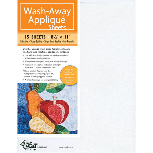 WASH AWAY APPLIQ 8.5"X11" 15ct