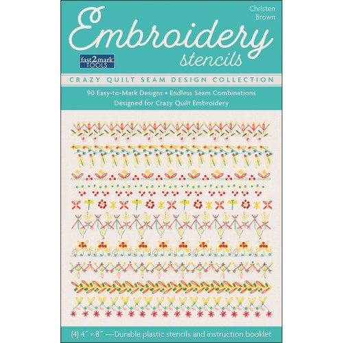 STENCIL EMBROIDERY CRAZY QUILT SEAM DESIGN