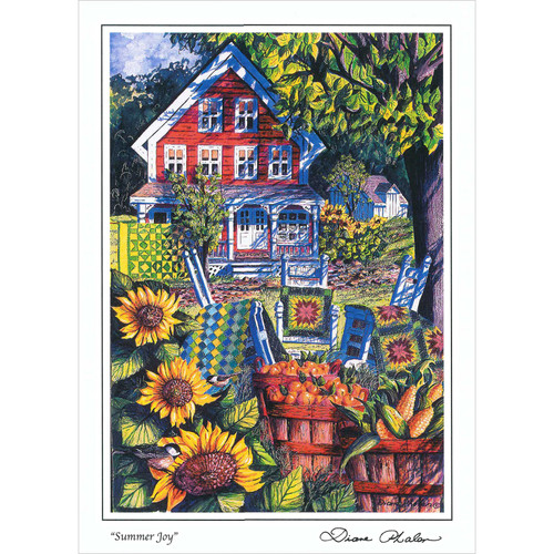 NOTE CARD SUMMER JOY PK OF 6 EA