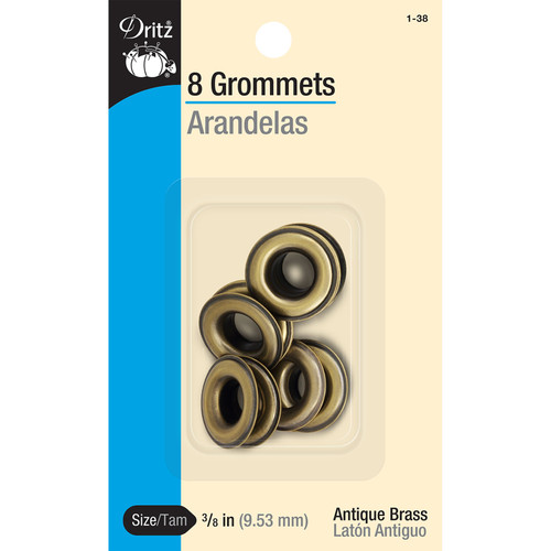 GROMMETS .375" 8CT ANTIQ BRASS PK OF 3 EA