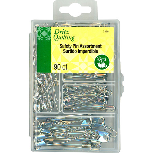 SAFETY PIN ASST 90ct STEEL PK OF 3 EA