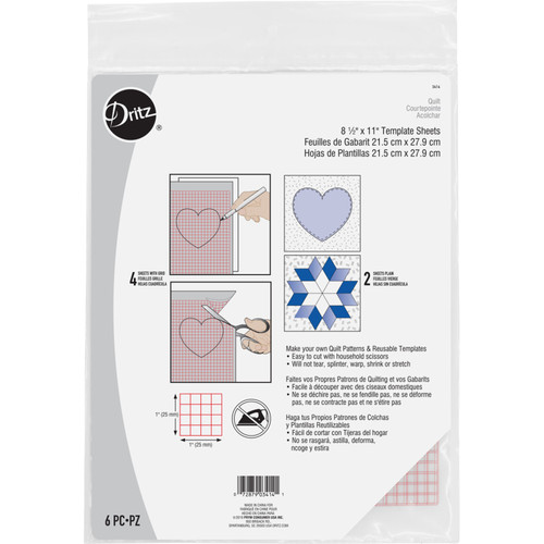 TEMPLATE SHEETS 6ct: 4grid/2pl PK OF 3 EA
