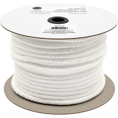 CORD CABLE 9/32" WHITE 72 YD ROLL