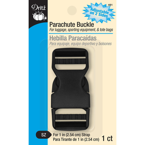 PARACHUTE BUCKLE 1" ADJ BLACK PK OF 3 EA