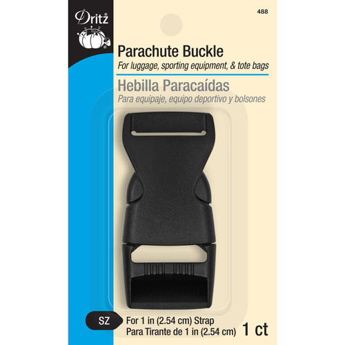 PARACHUTE BUCKLE 1" BLACK PK OF 3 EA