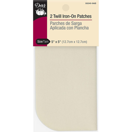 IRON-ON PATCH 5"X5" 2CT CANVAS STONE PK OF 3 EA