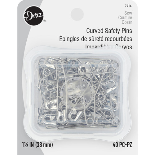 SAFETY PIN CURVED SZ 2 NICKEL PK OF 6 EA