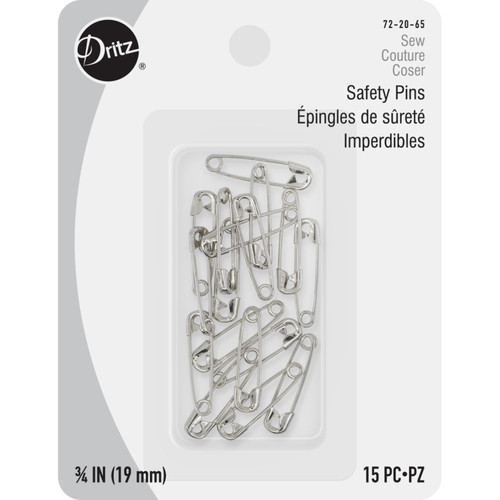 SAFETY PIN SZ 00 .75" NICKEL PK OF 6 EA
