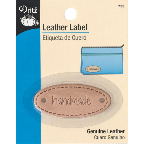 LEATHER LABEL - HANDMADE OVAL PK OF 3 EA