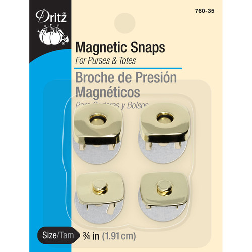 MAGNETIC SNAP SQUARE .75" GOLD 2CT PK OF 3 EA