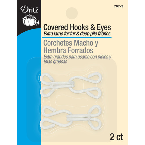 HOOK & EYE EX LARGE 2ct WHITE PK OF 3 EA