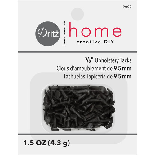 UPHOLSTERY TACKS STEEL 3/8" BLACK PK OF 6 EA