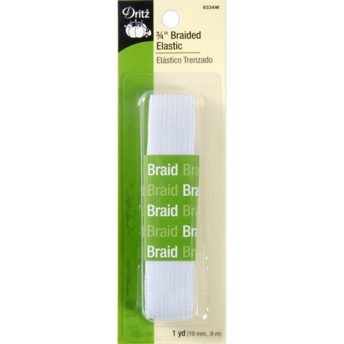 BRAID ELASTIC .75"X 1YD WHITE PK OF 4 EA