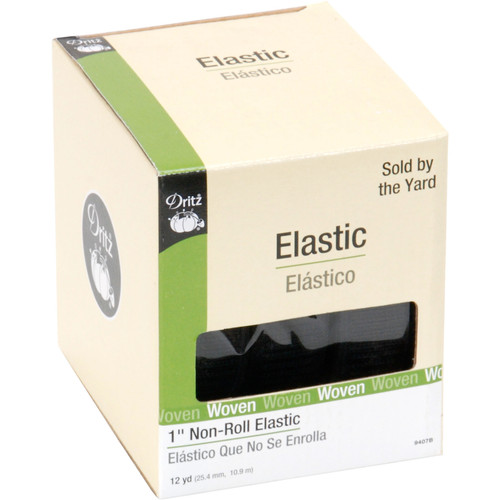 NO ROLL ELASTIC 1"X 12YD BLACK