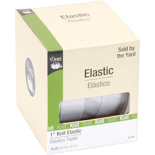 KNIT ELASTIC 1"X 25YD WHITE