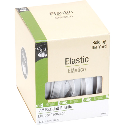BRAID ELASTIC .375"X 60YD WHT