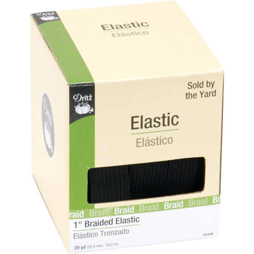 BRAID ELASTIC 1"X 20YD BLACK