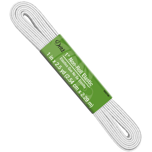 NO ROLL ELASTIC 1"x 2.5y WHT HANK - PK OF 6 EA