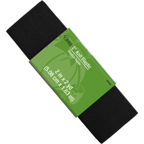 KNIT ELASTIC 2"x 2y BLK HANK - PK OF 6 EA