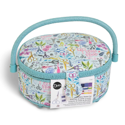 SEWING BASKET EMBROIDERY SET
