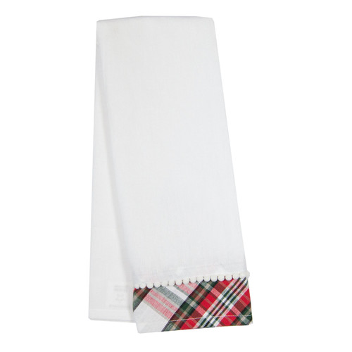 TEA TOWEL STRIPE BOTTOM BLK RED PK OF 6 EA