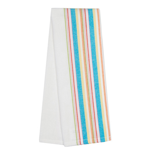 TEA TOWEL RAINBOW STRIPE PK OF 6 EA