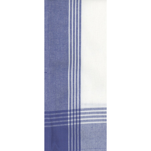 TEA TOWEL STR BORD BLUE WH PK OF 6 EA