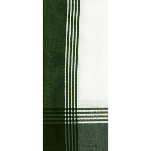 TEA TOWEL STR BORD GRN WHT PK OF 6 EA