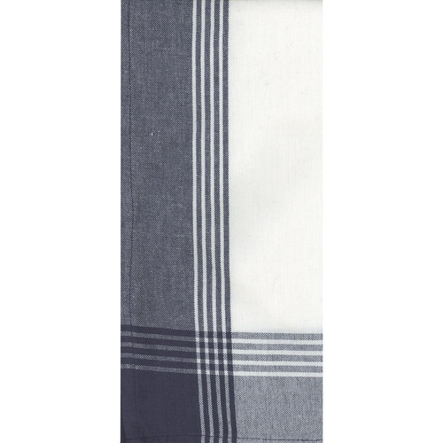 TEA TOWEL STR BORD NAVY WH PK OF 6 EA