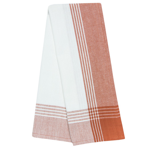 TEA TOWEL STR BORD TERRA C WH PK OF 6 EA