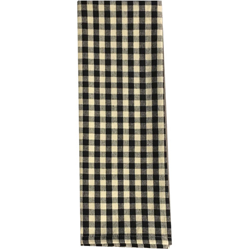 TEA TOWEL SM CHK BLACK ON TEA PK OF 6 EA