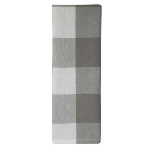 TEA TOWEL FARM CHECK GREY PK OF 6 EA